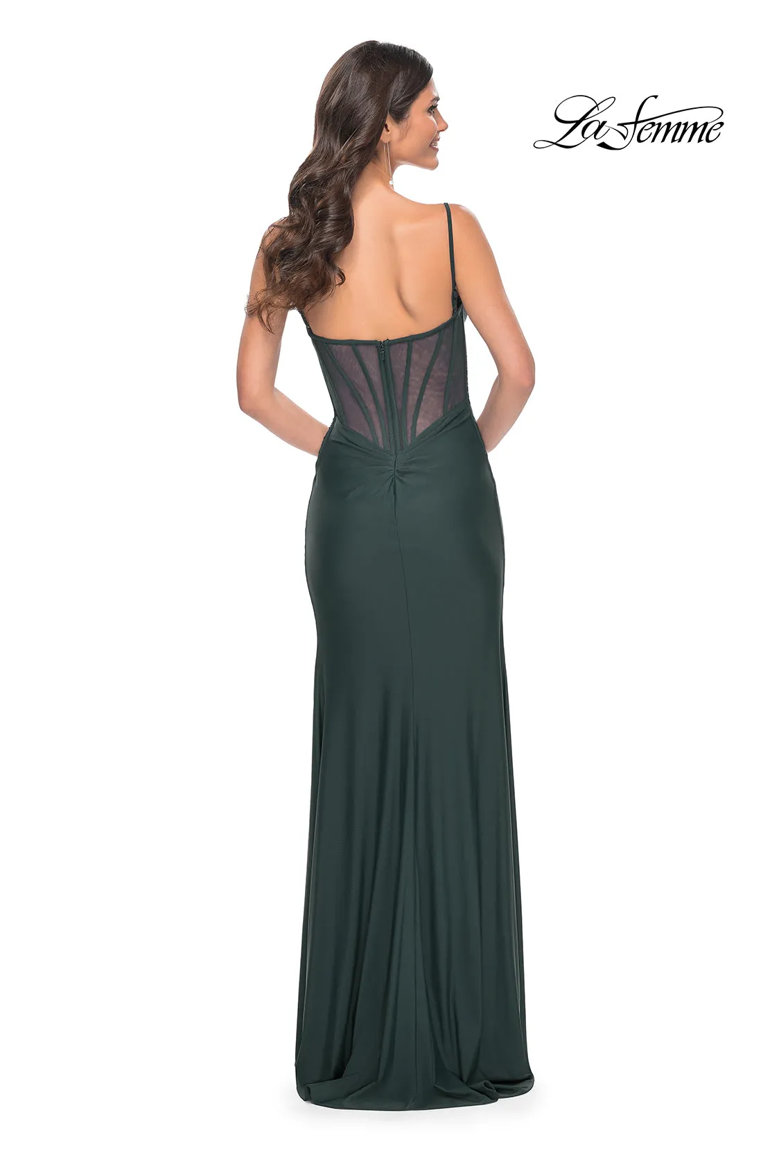 La Femme 32287 Draped Jersey with Corset Back