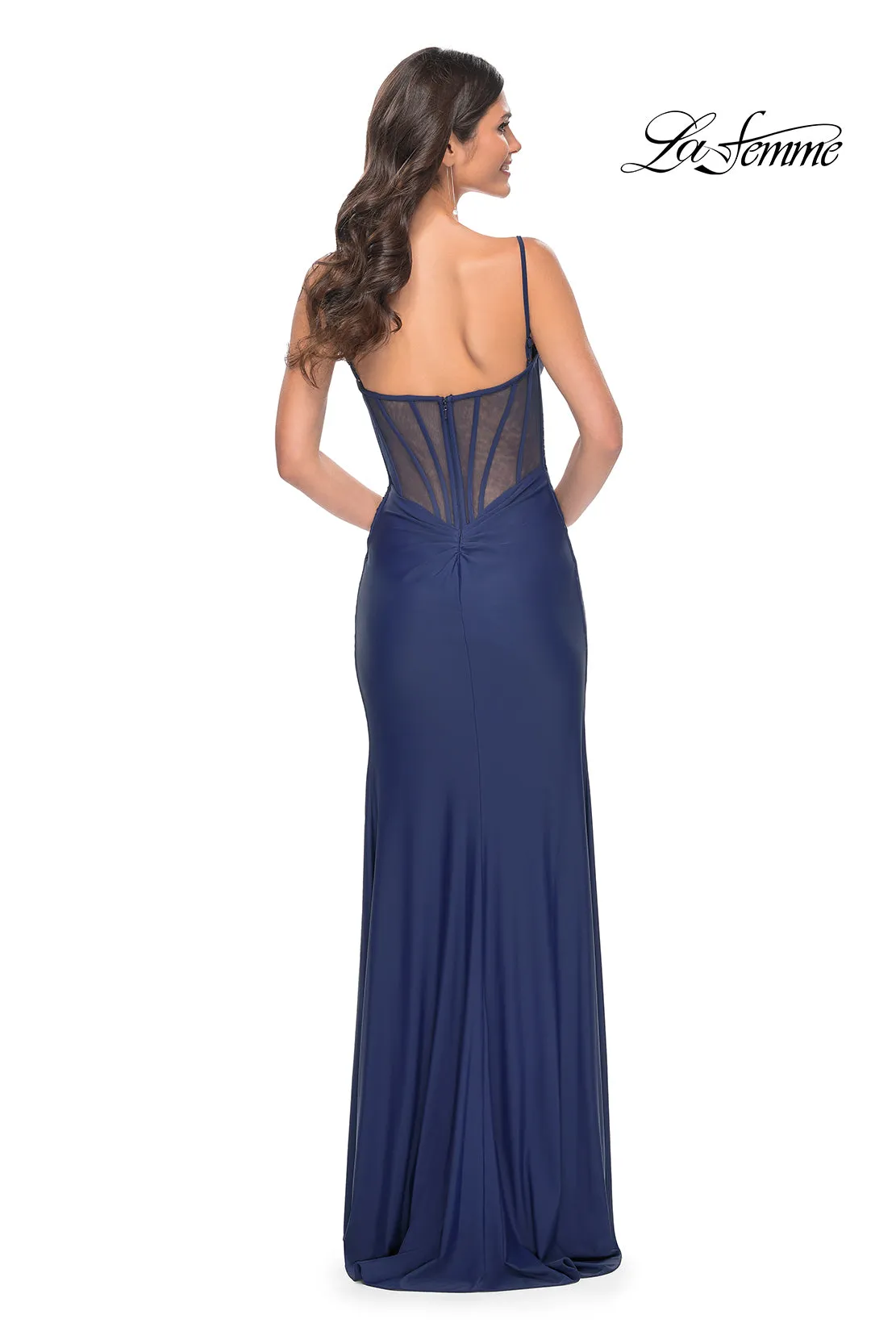 La Femme 32287 Draped Jersey with Corset Back
