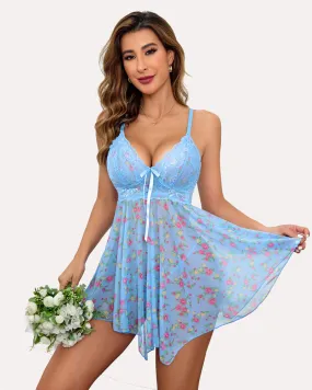 Lace Nightgown Mesh Nighty Babydoll