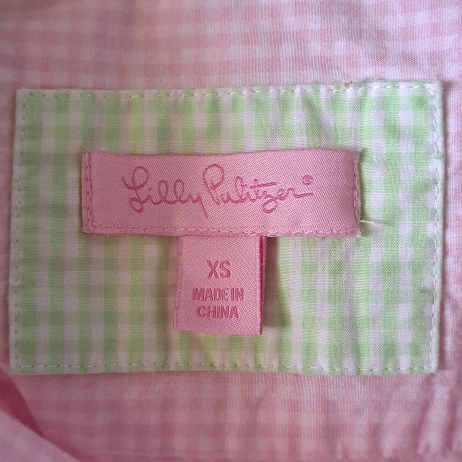 Lilly Pulitzer Resort Fit Gingham Check Button Down Shirt XS
