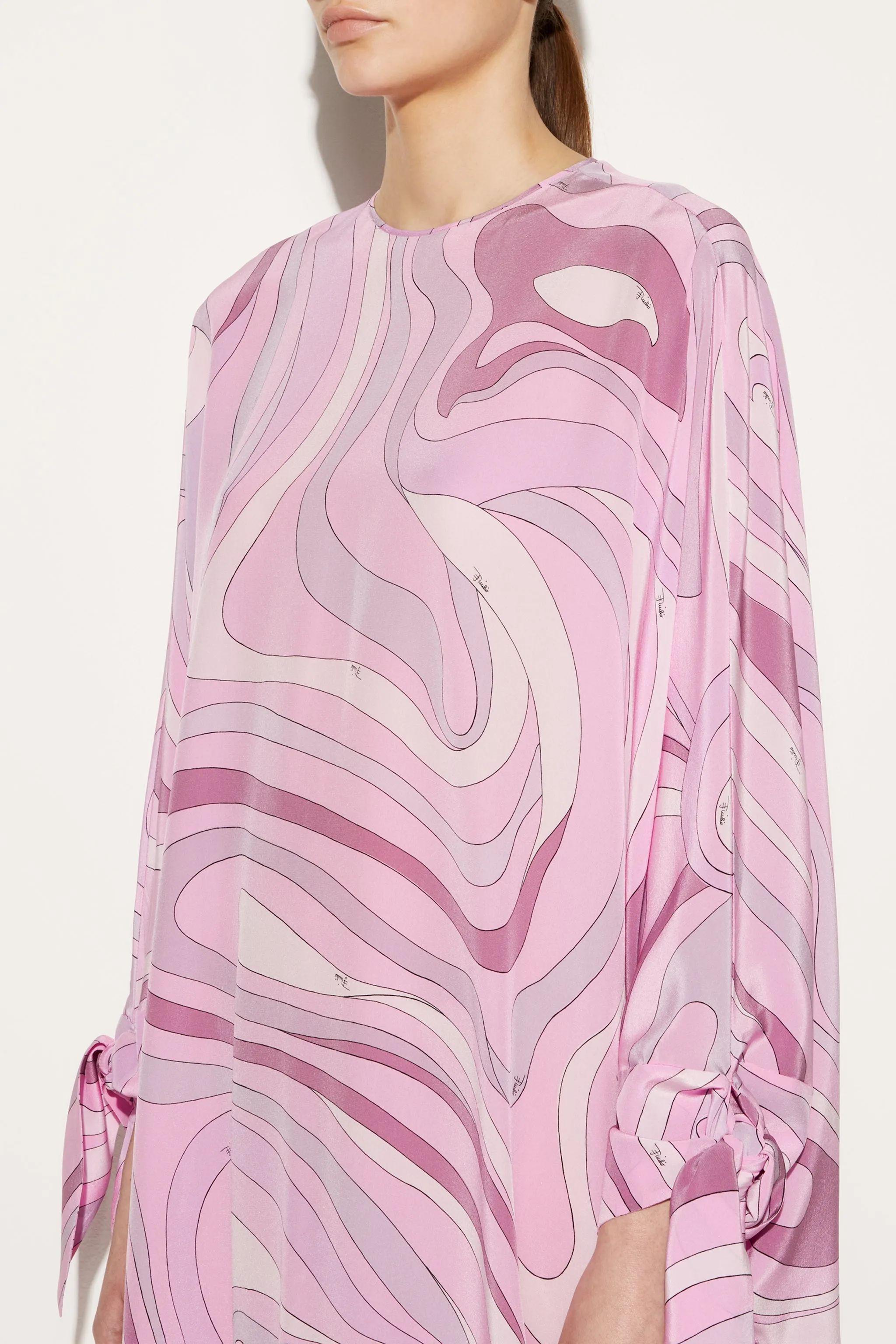 Marmo-Print Silk Kaftan