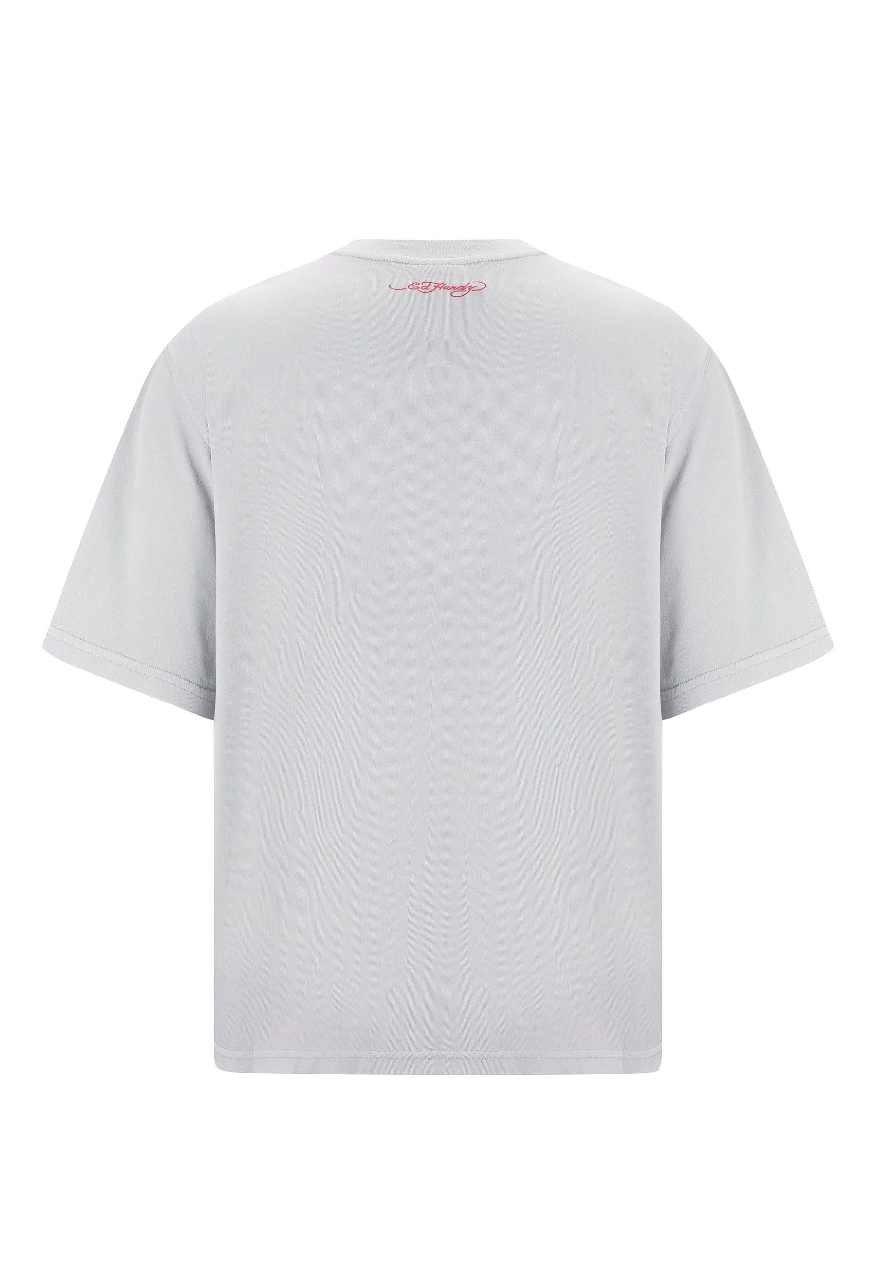Mens La Tiger Vintage Diamante Tshirt - Grey