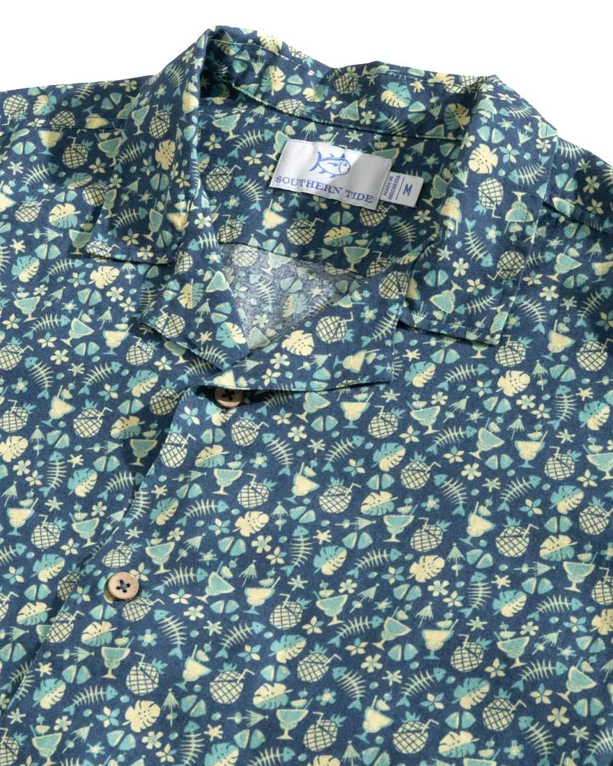 Mens Shortsleeve Bad And Boozy Camp Shirt