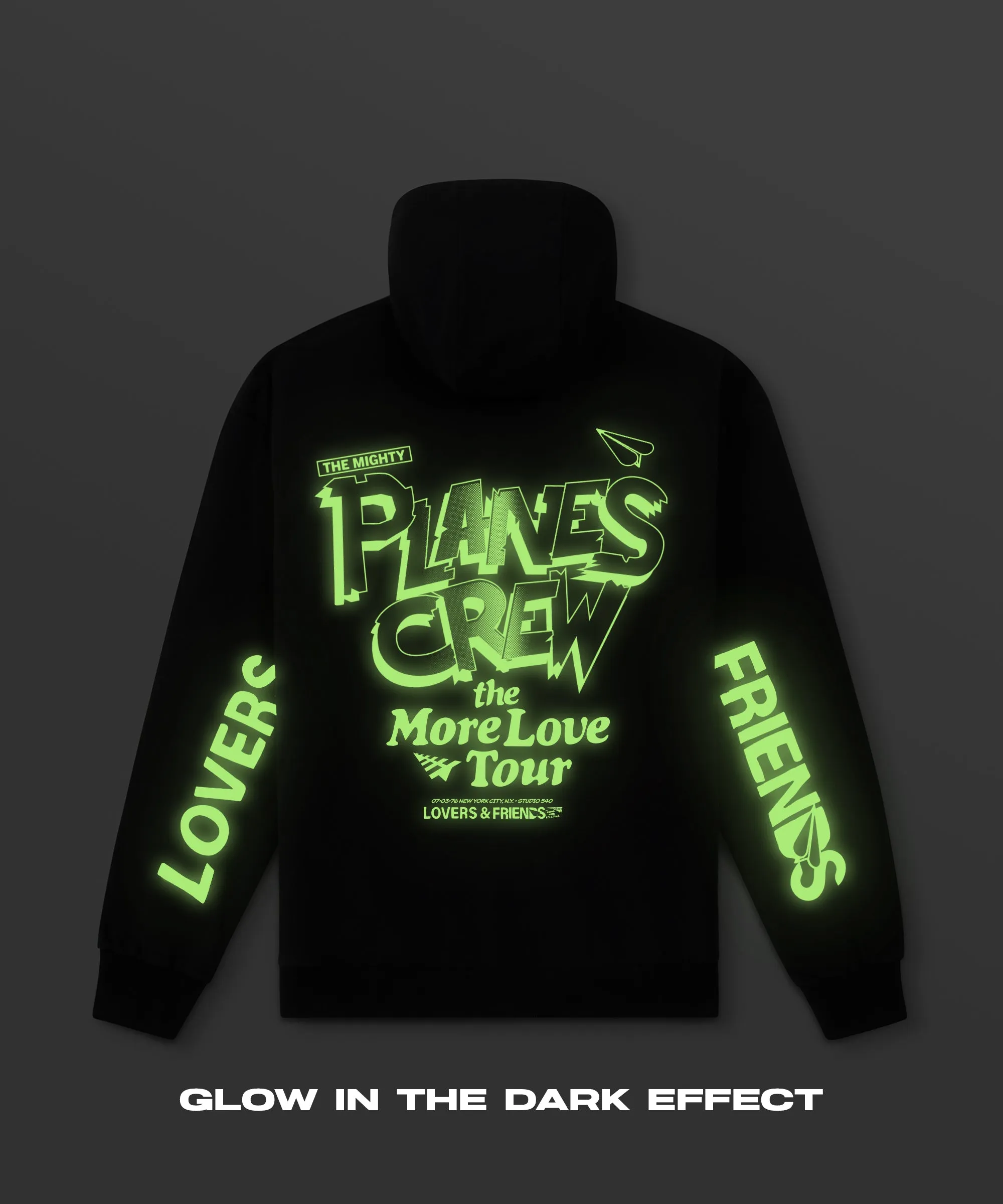 Paper Planes More Love Tour Hoodie - BLACK/LIME-GREEN