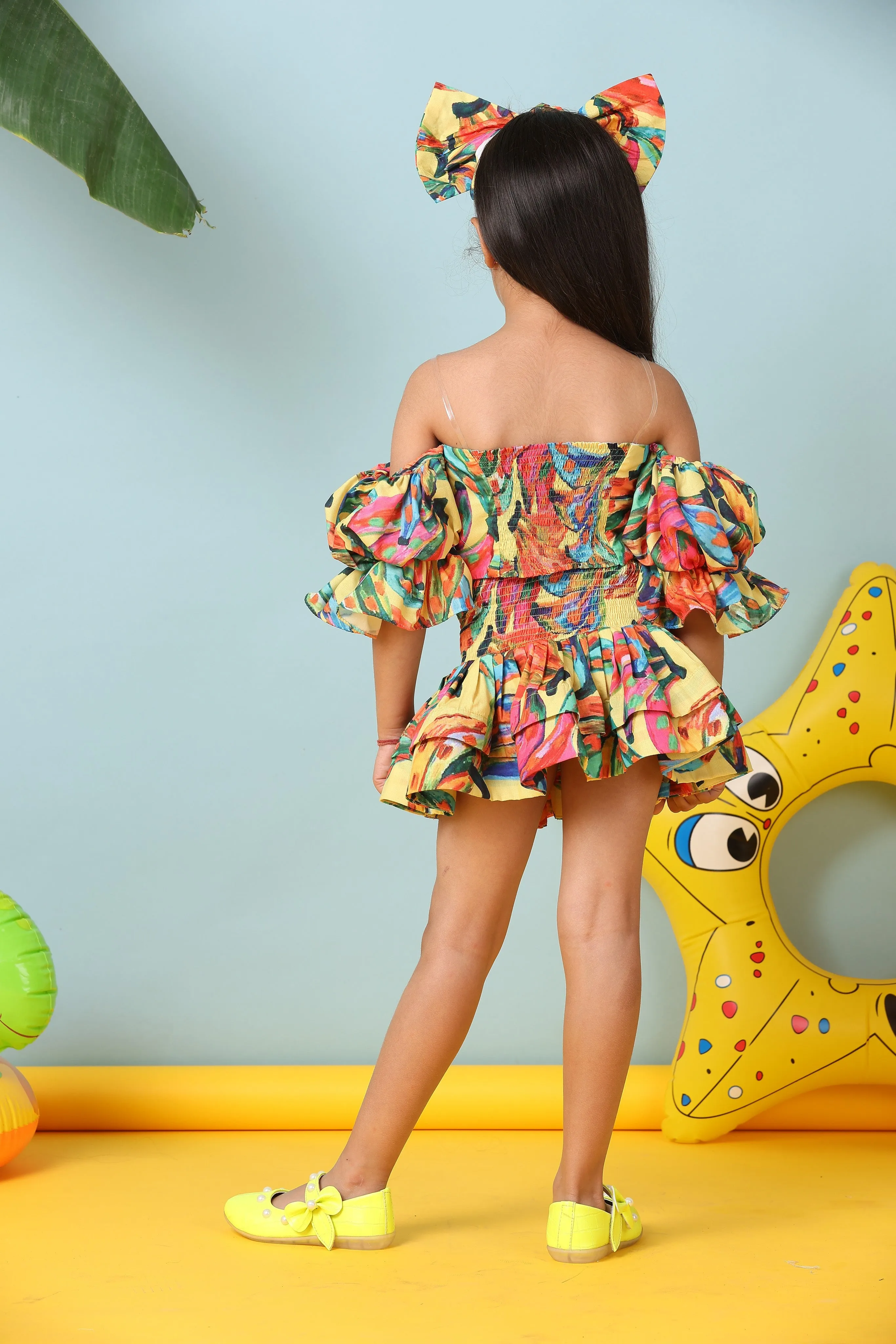 Pre-Order-Stylish Banana Skirt and Top Set