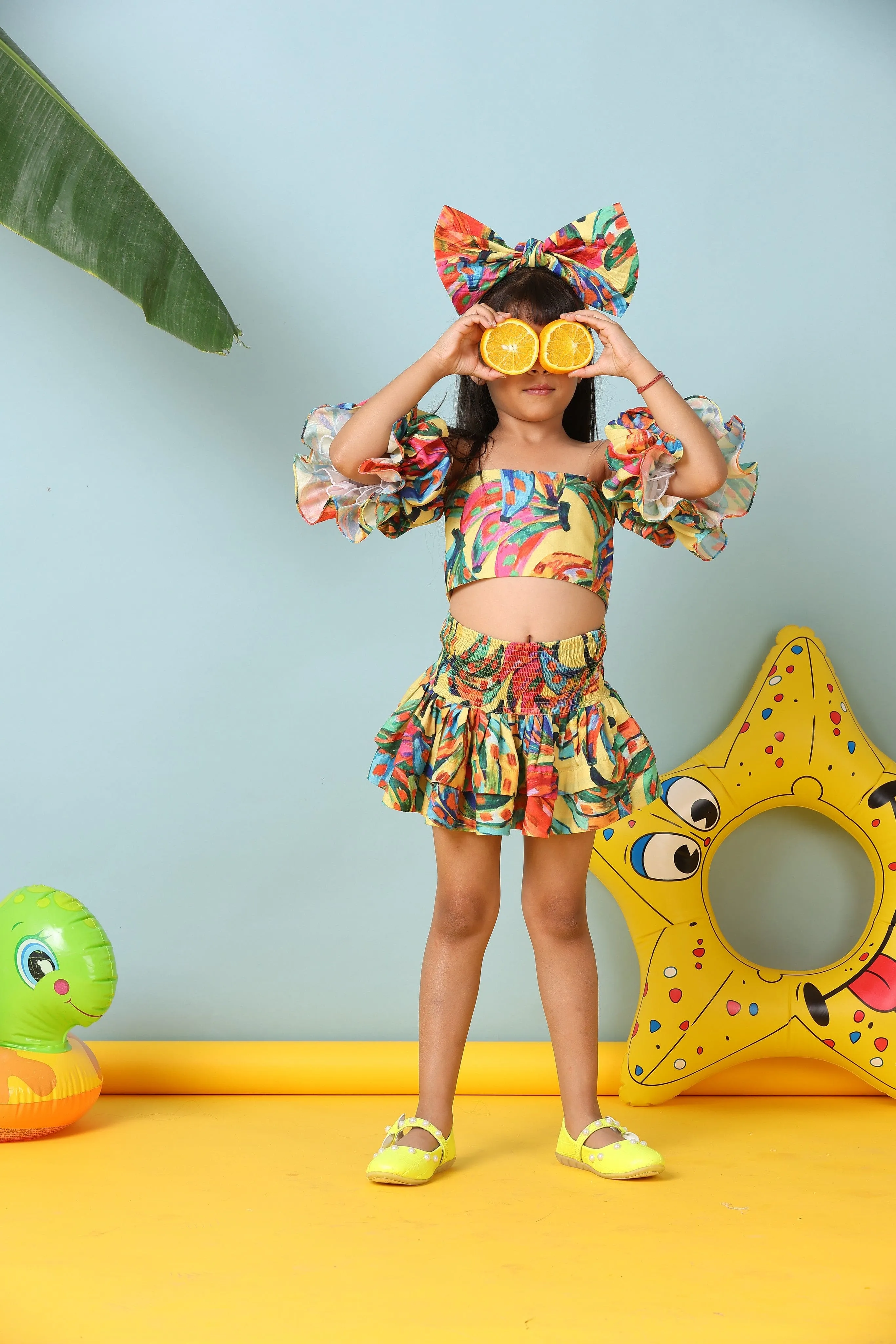 Pre-Order-Stylish Banana Skirt and Top Set