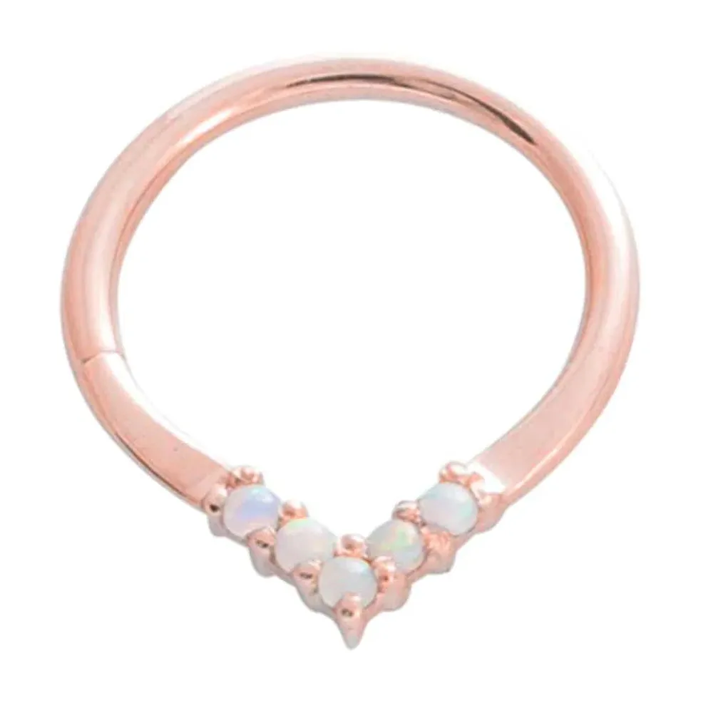 "Apex" Continuous Ring in Gold with Gemstones - 16 ga.
