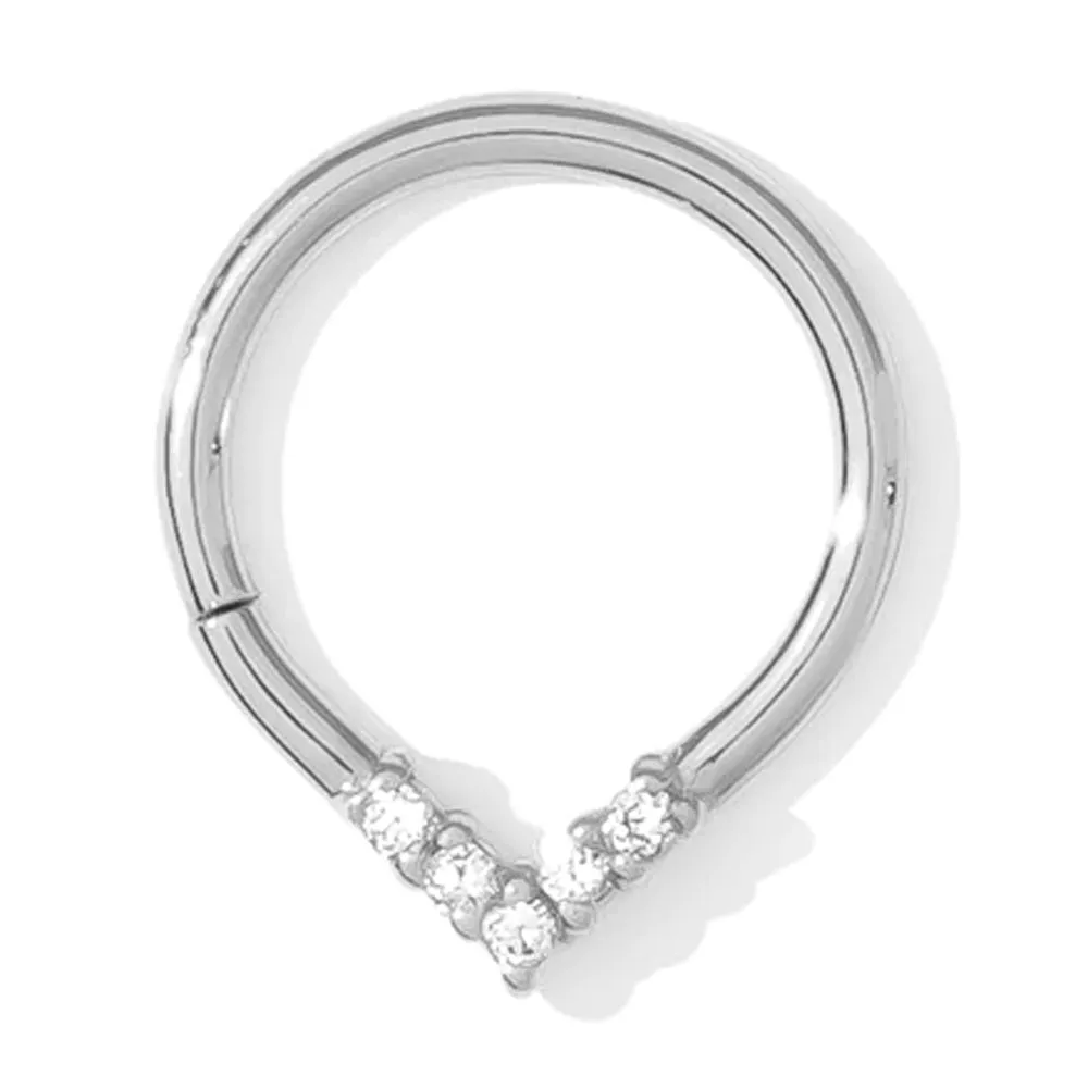 "Apex" Continuous Ring in Gold with Gemstones - 16 ga.