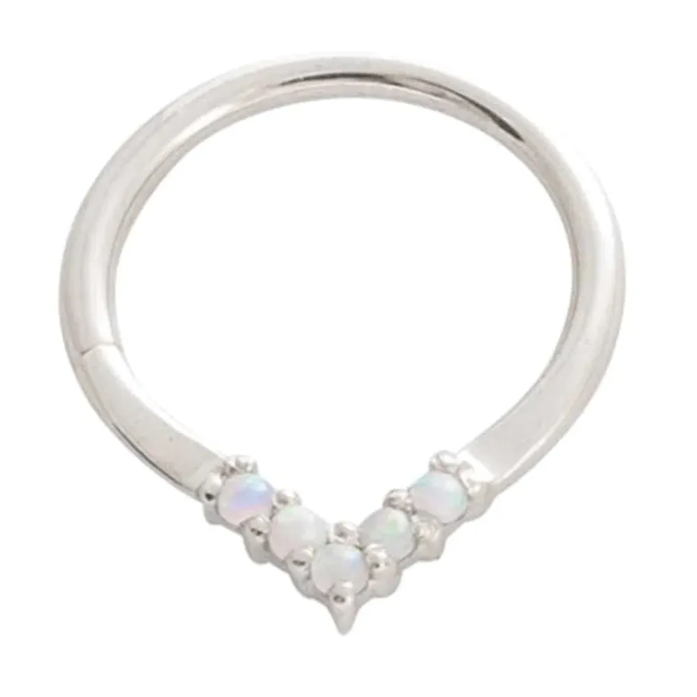 "Apex" Continuous Ring in Gold with Gemstones - 16 ga.