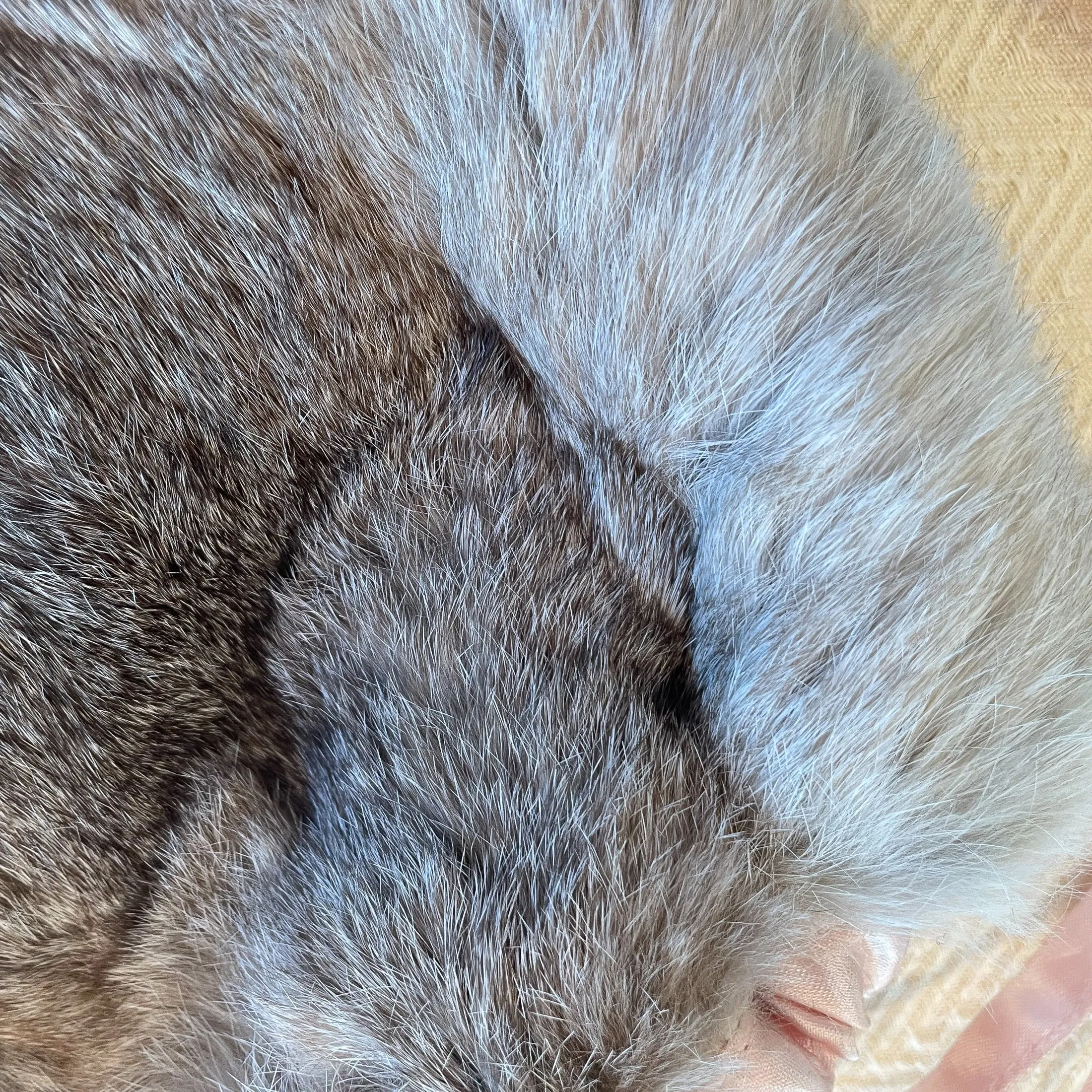Rabbit Fur Purse/Pouch, Ribbon Drawstring