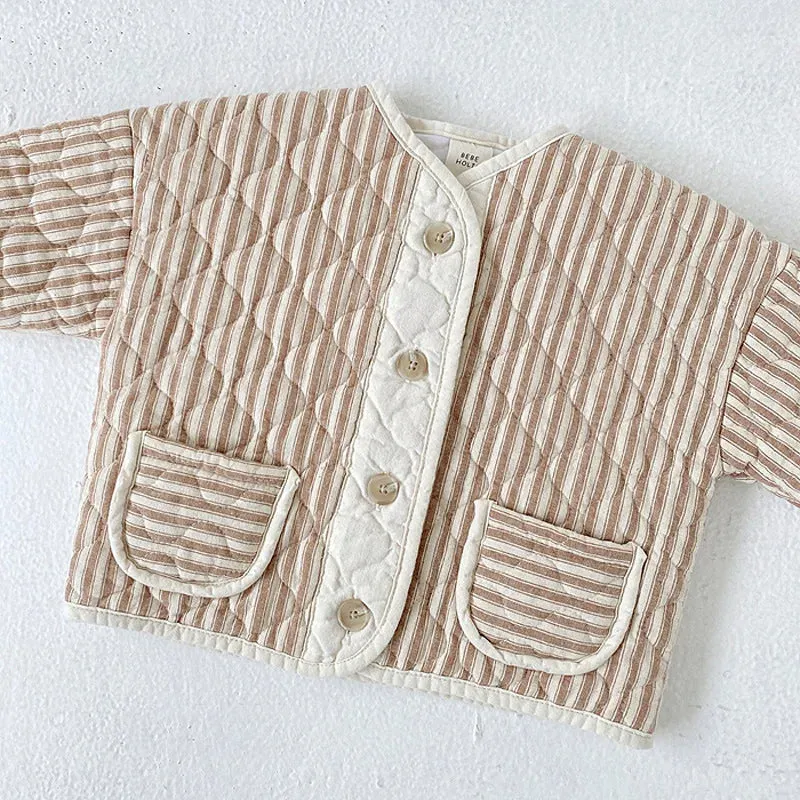 Retro Rhombus Wave Quilted Jacket
