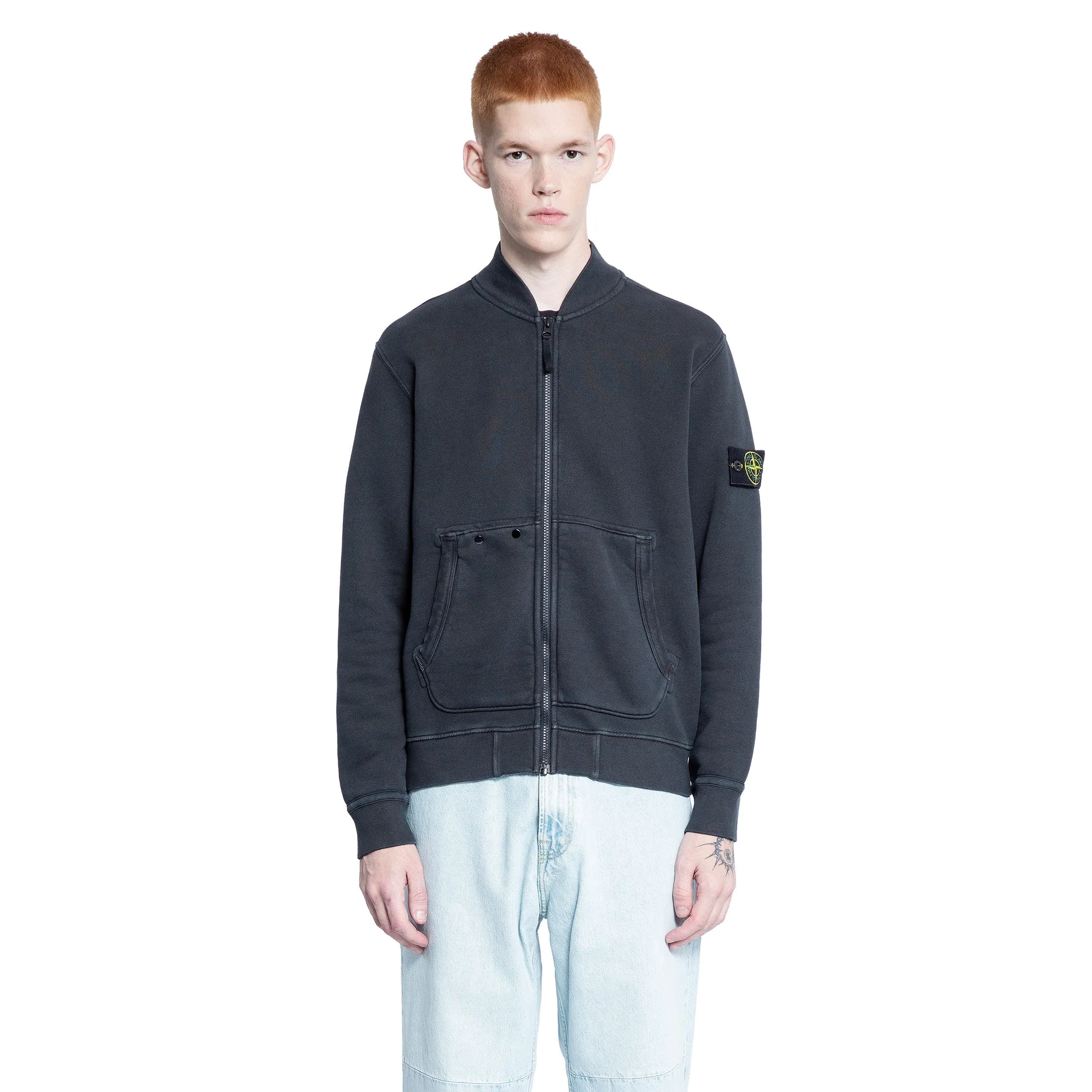 STONE ISLAND MAN GREY SWEATSHIRTS