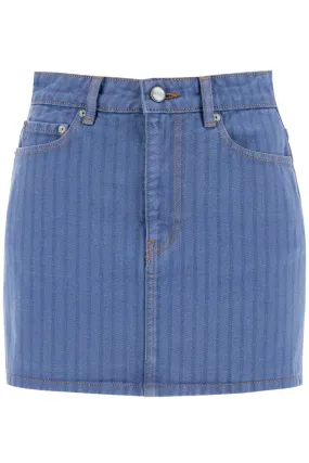Striped Overdyed Denim Mini