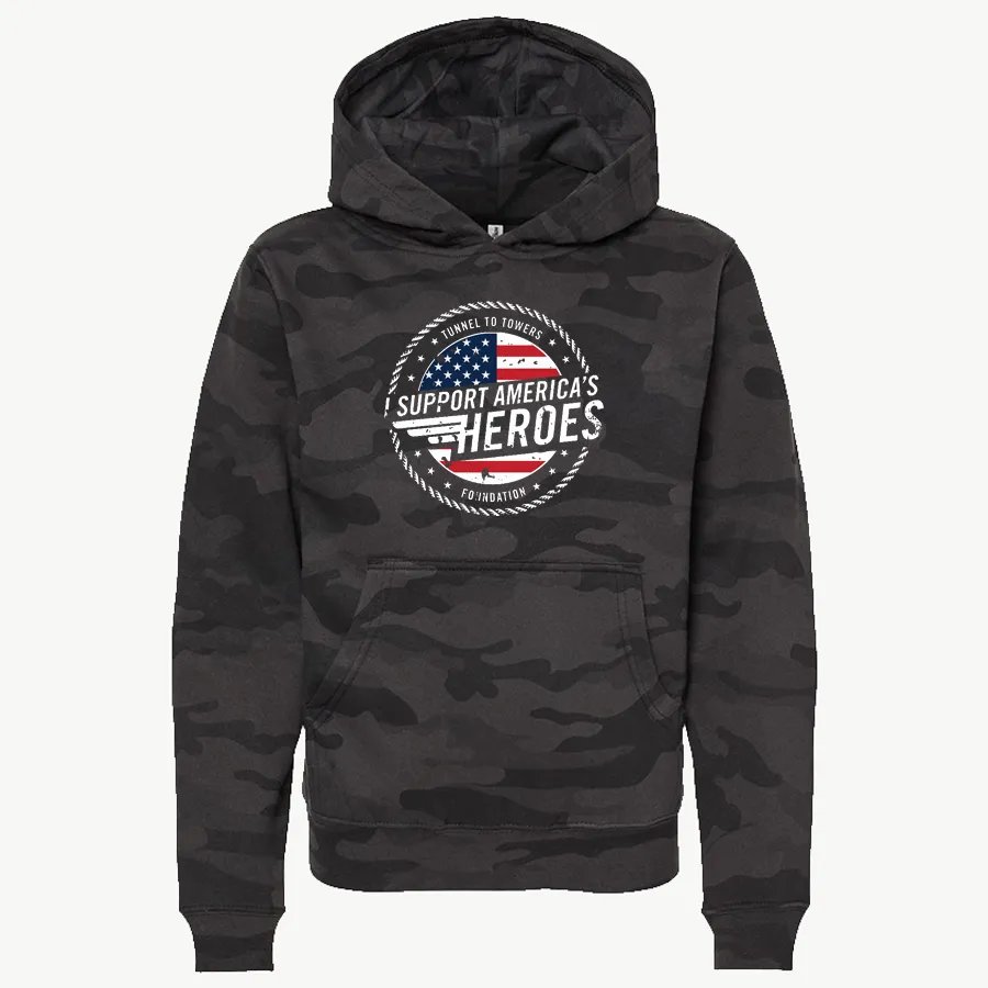 T2T Heroes Hoodie – YOUTH (Black Camo) - CLOSEOUT
