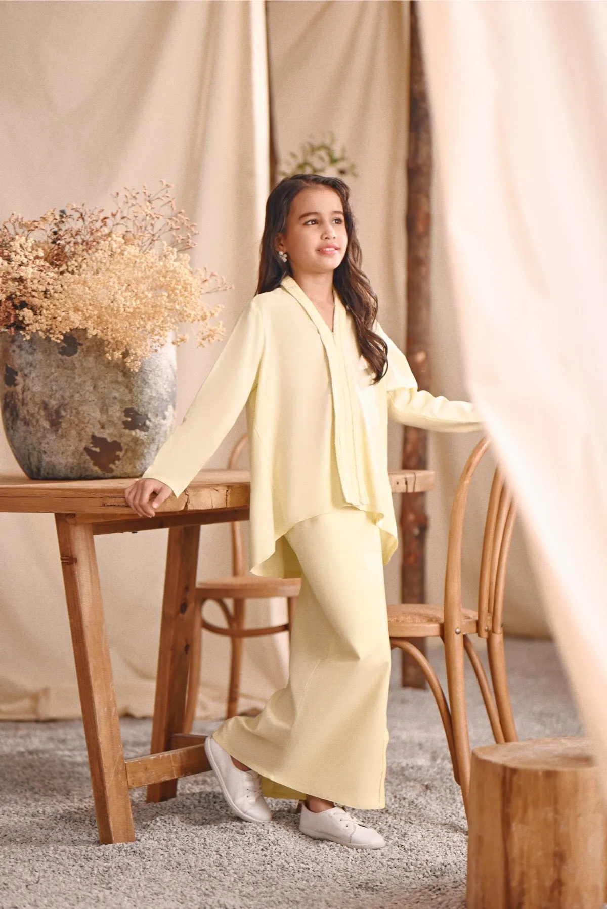 The Bayu Kebaya Top - Baby Yellow
