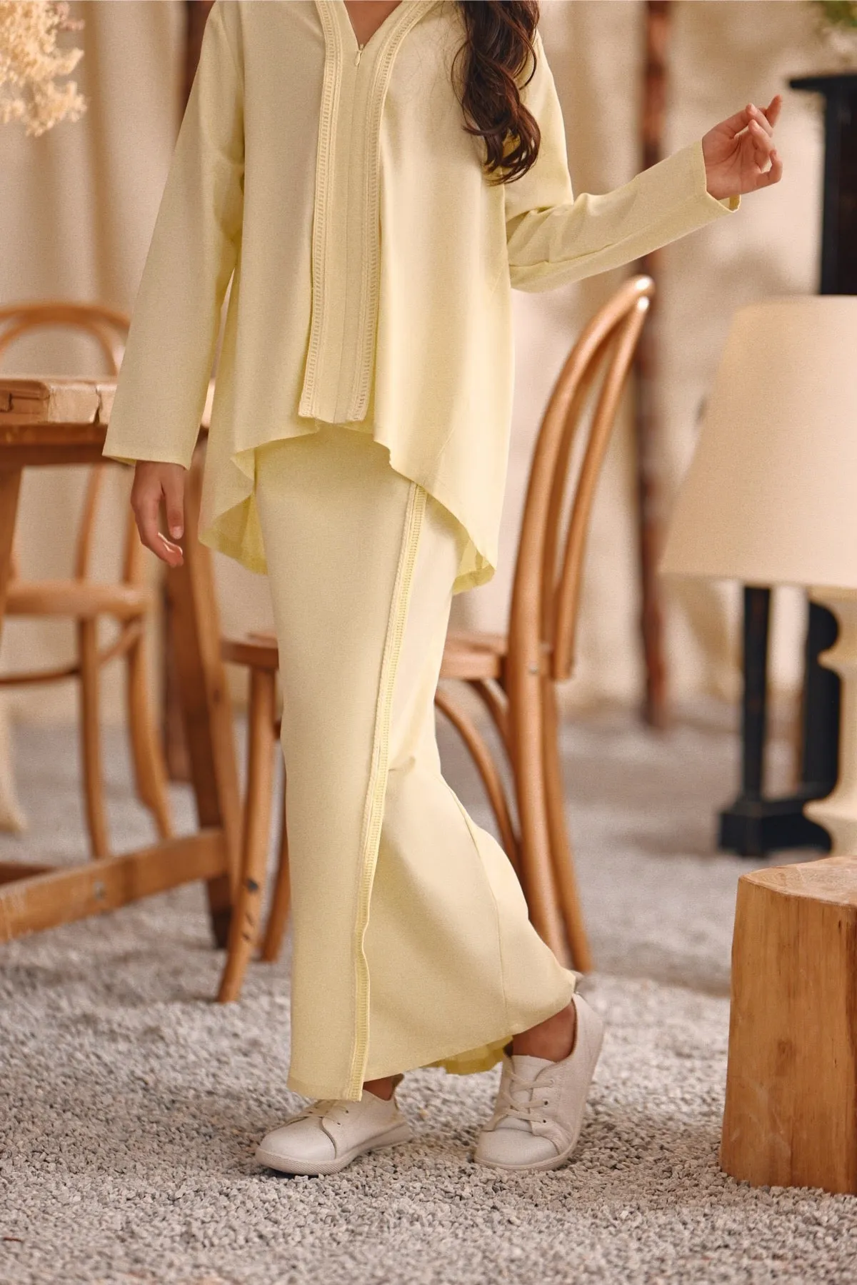 The Bayu Kebaya Top - Baby Yellow