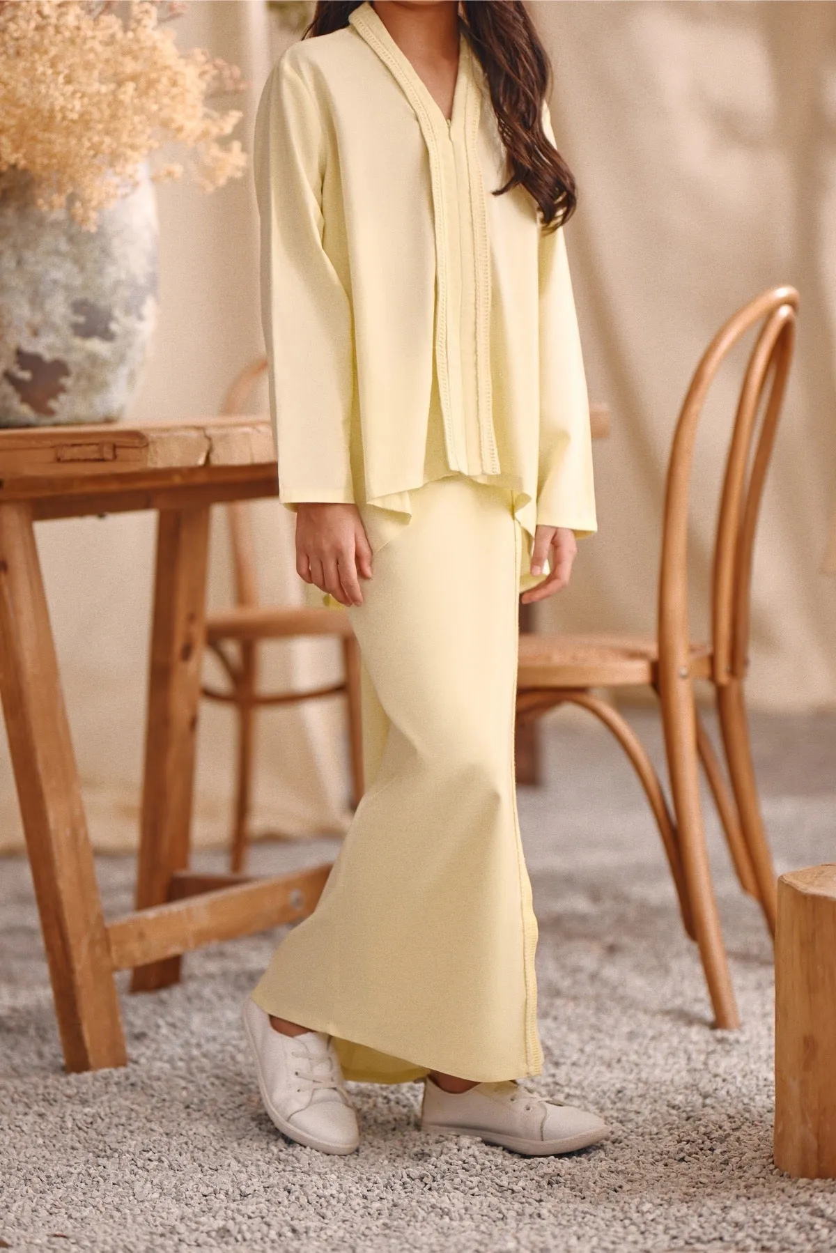 The Bayu Kebaya Top - Baby Yellow