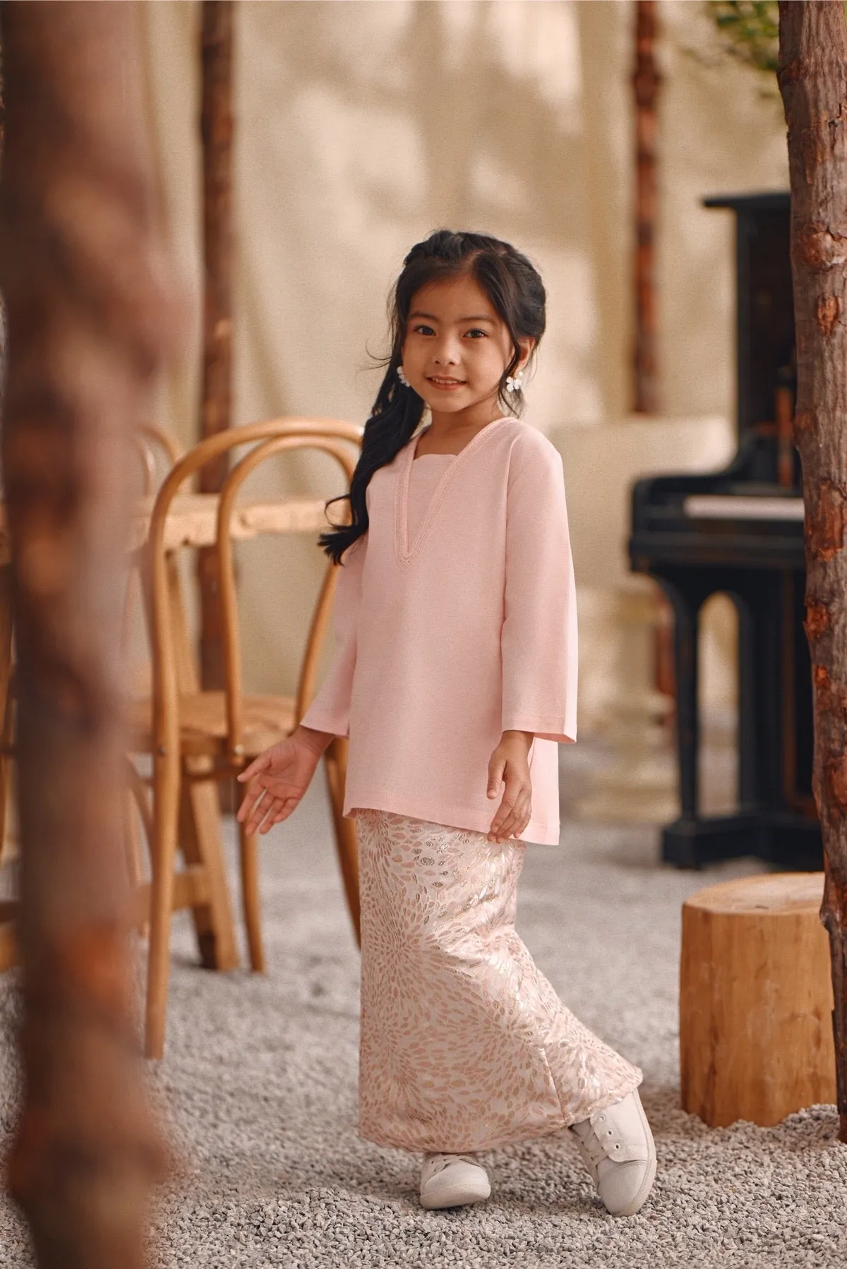 The Bayu Kurung Top - Pink