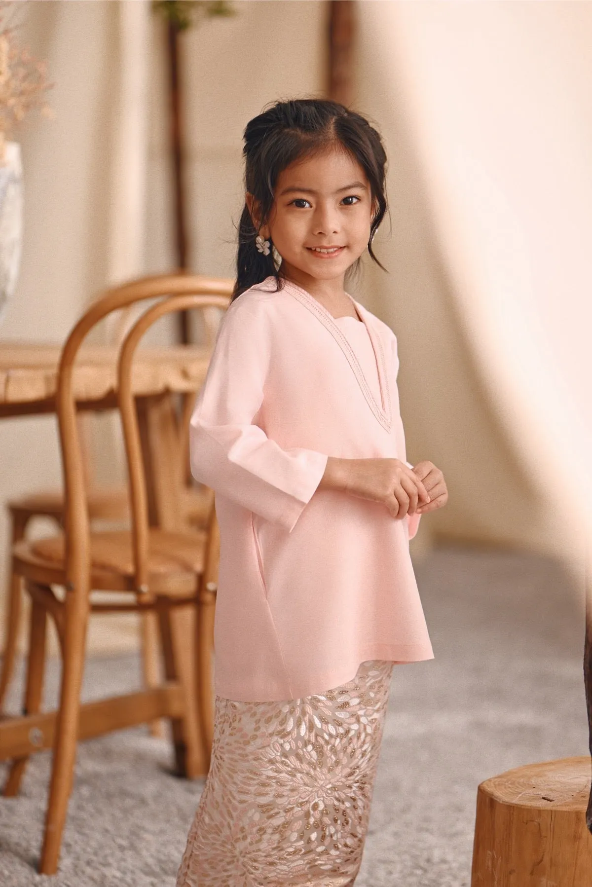 The Bayu Kurung Top - Pink