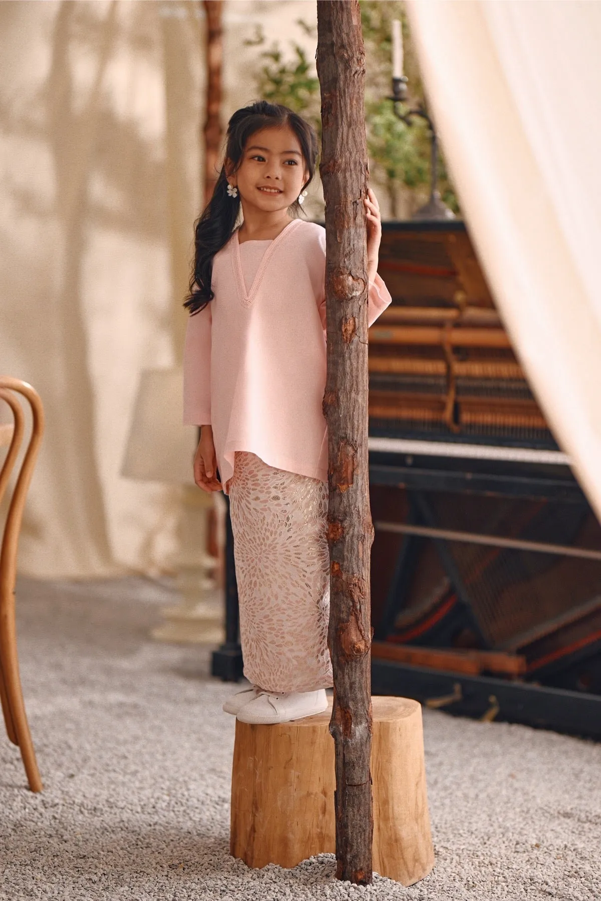 The Bayu Kurung Top - Pink