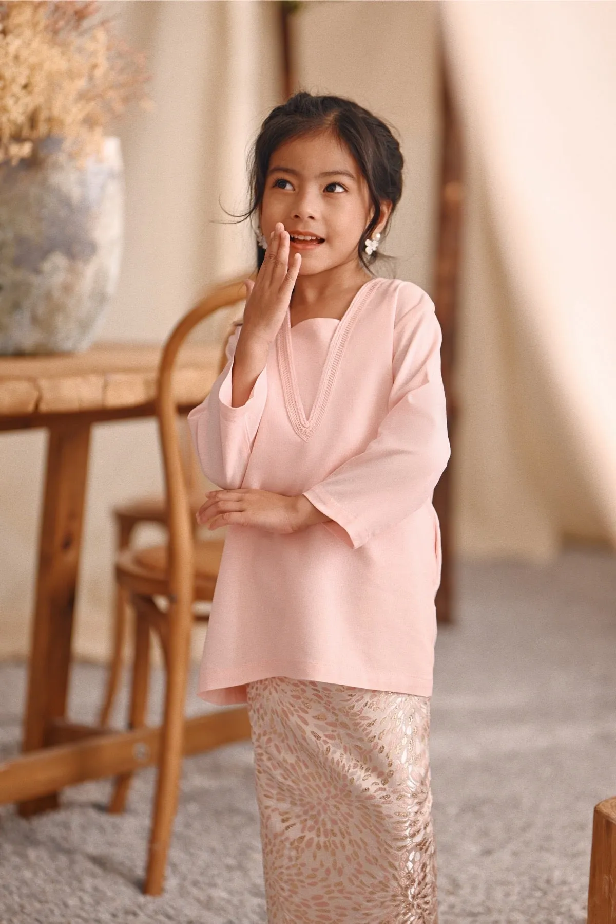 The Bayu Kurung Top - Pink