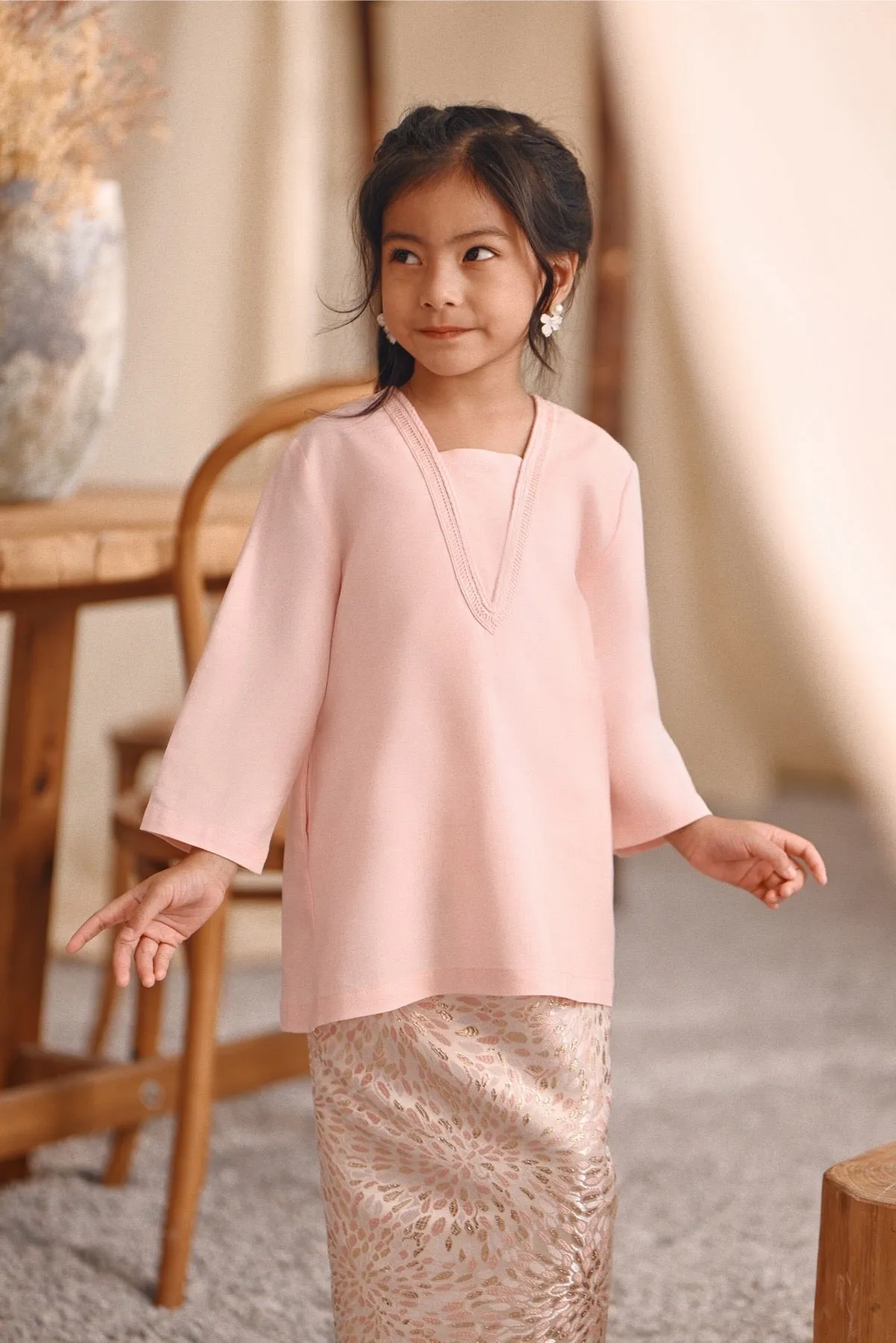 The Bayu Kurung Top - Pink