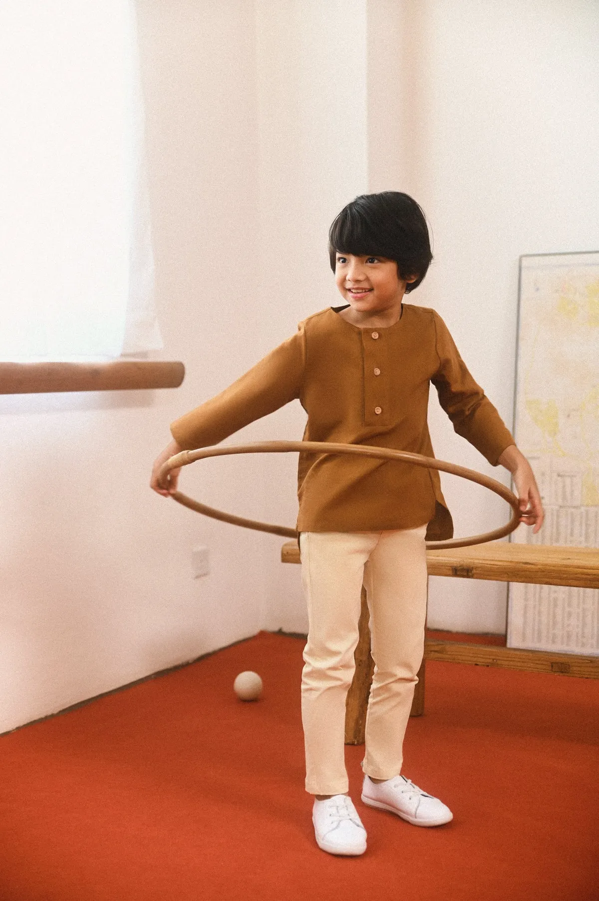 The Champions Savvy Kurta - Burnt Caramel