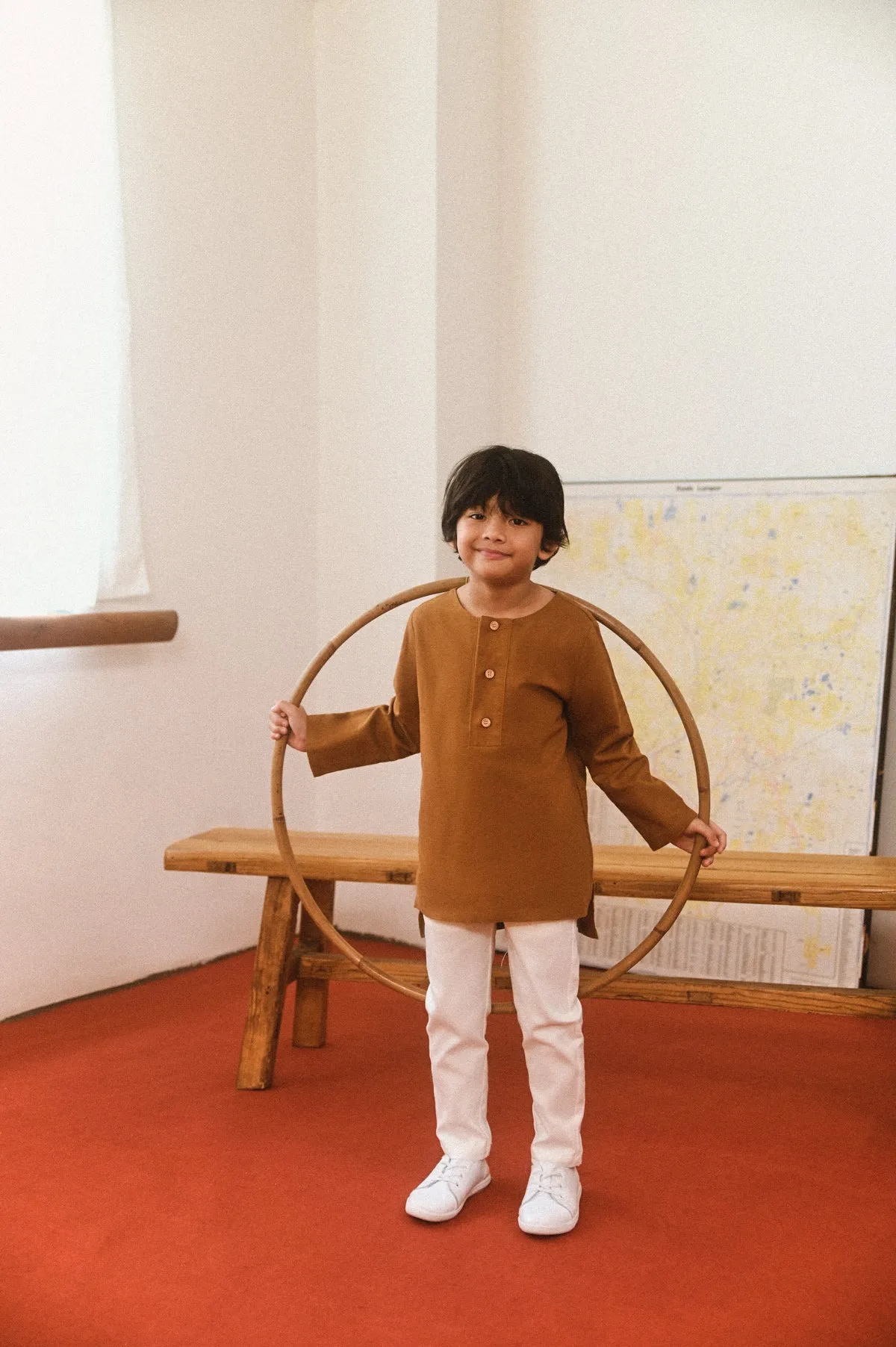 The Champions Savvy Kurta - Burnt Caramel