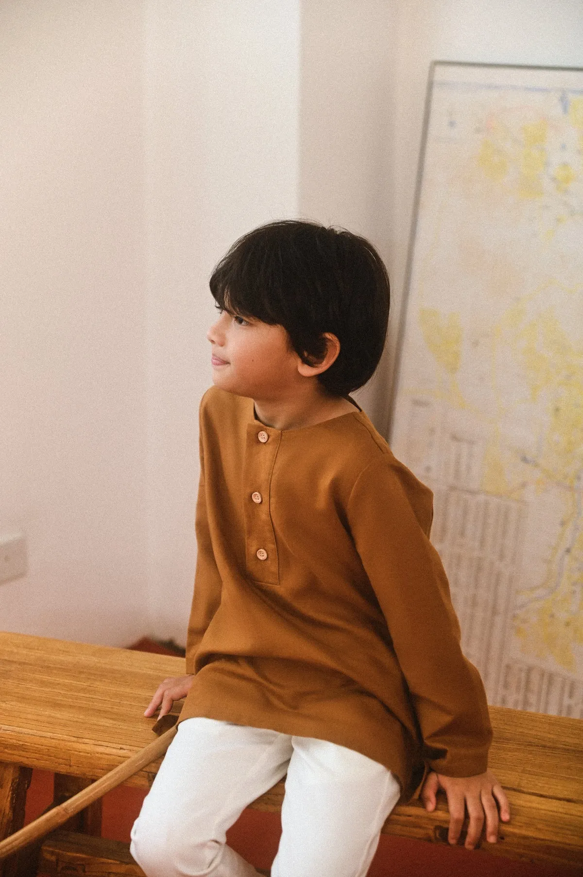 The Champions Savvy Kurta - Burnt Caramel