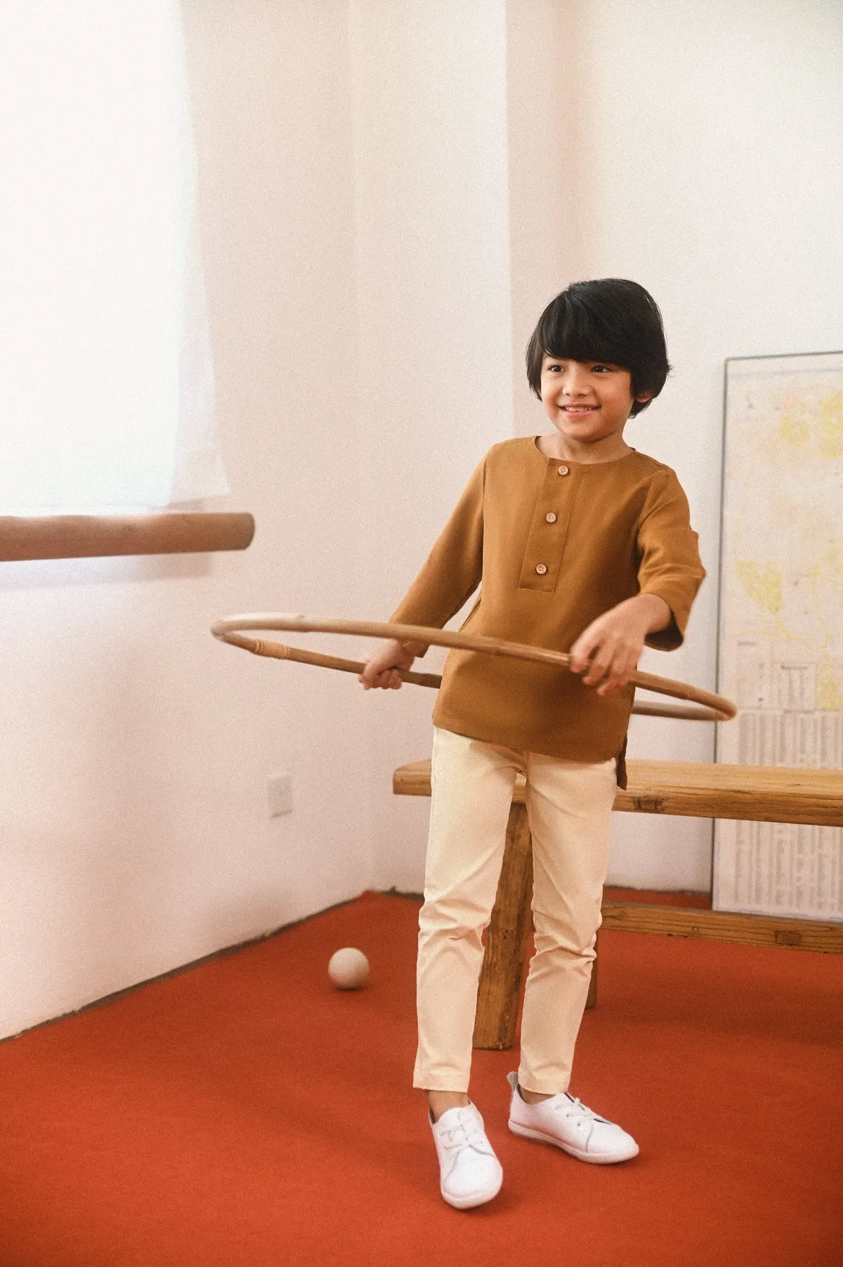 The Champions Savvy Kurta - Burnt Caramel