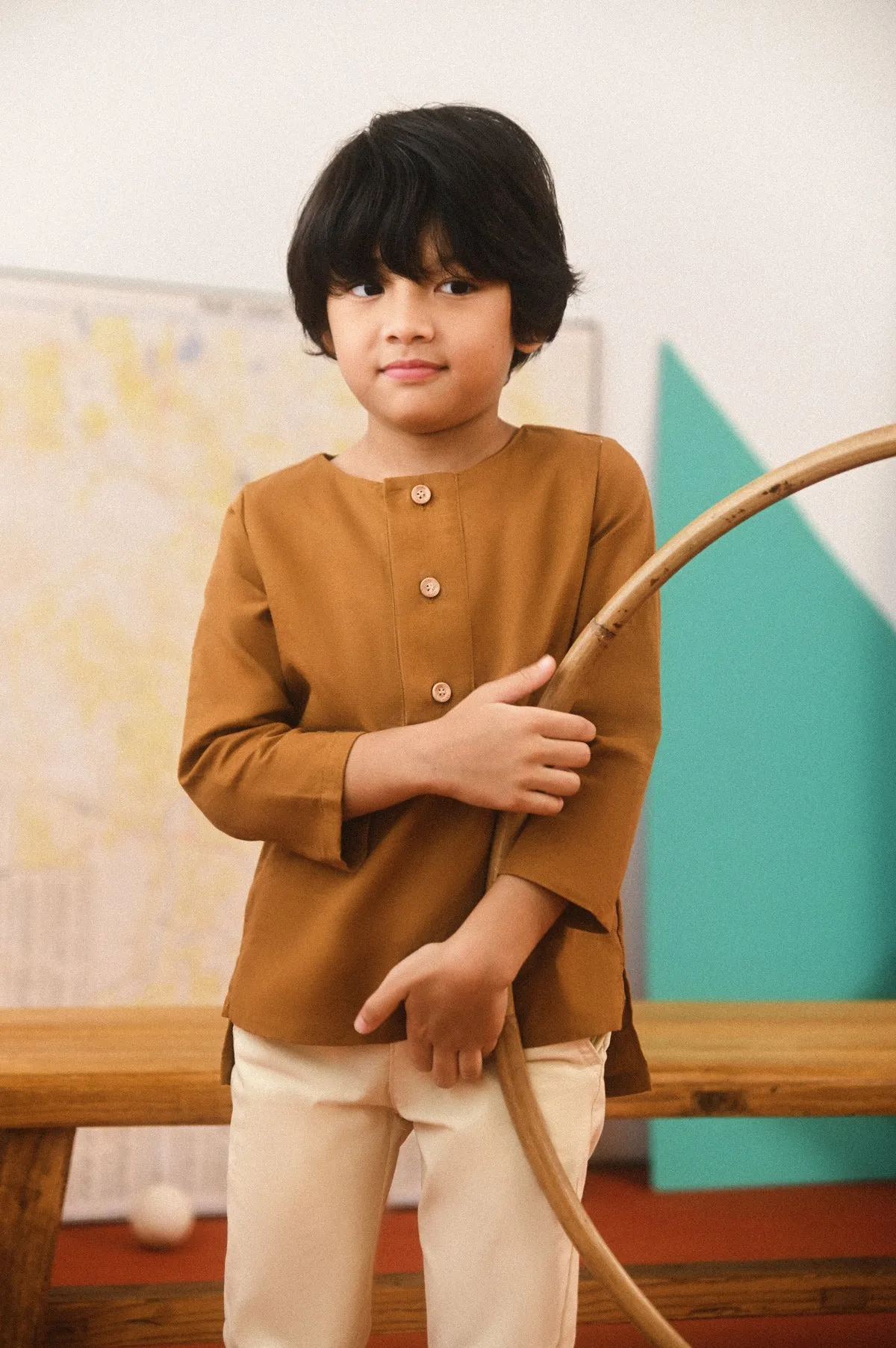 The Champions Savvy Kurta - Burnt Caramel