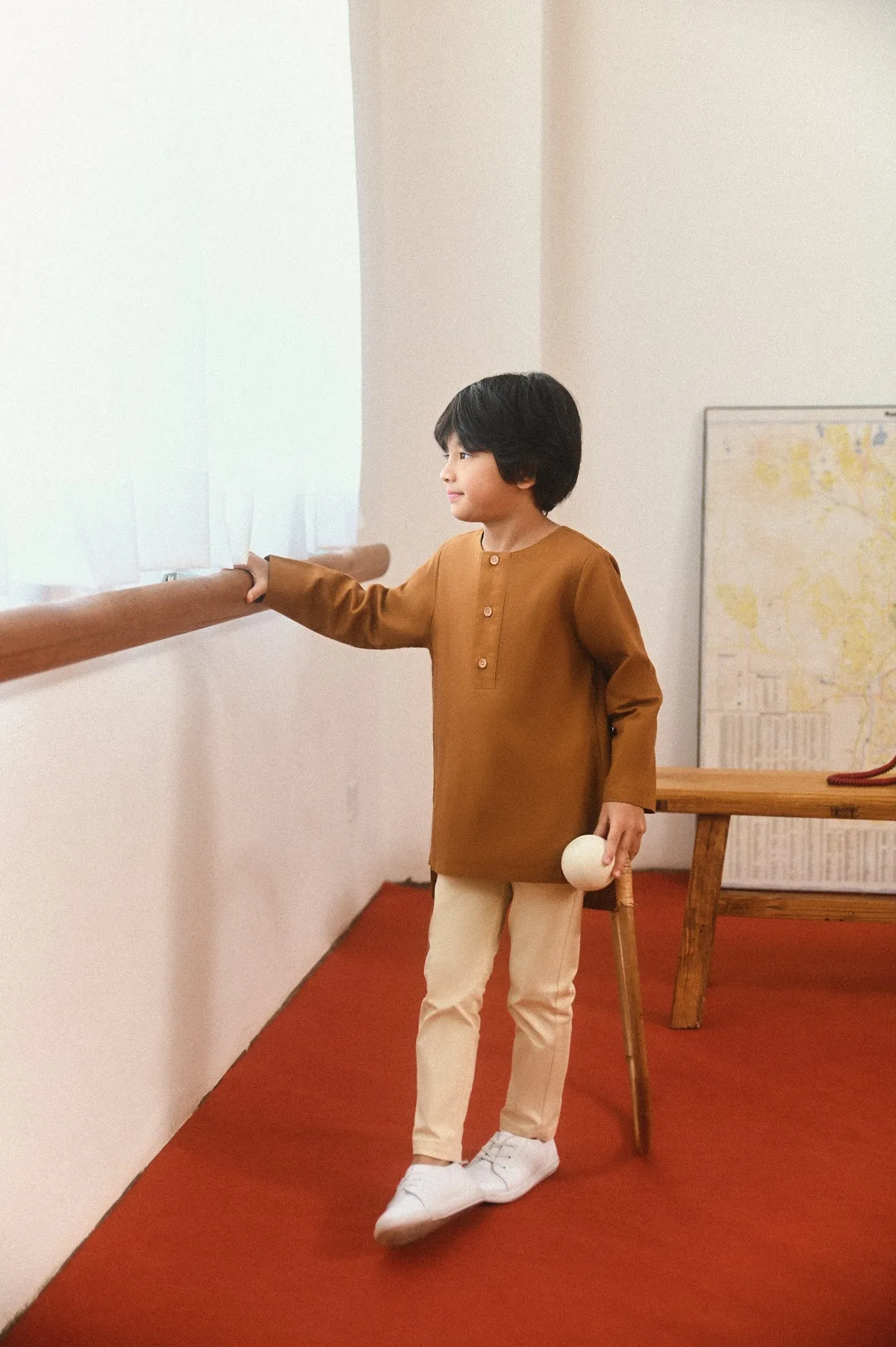 The Champions Savvy Kurta - Burnt Caramel