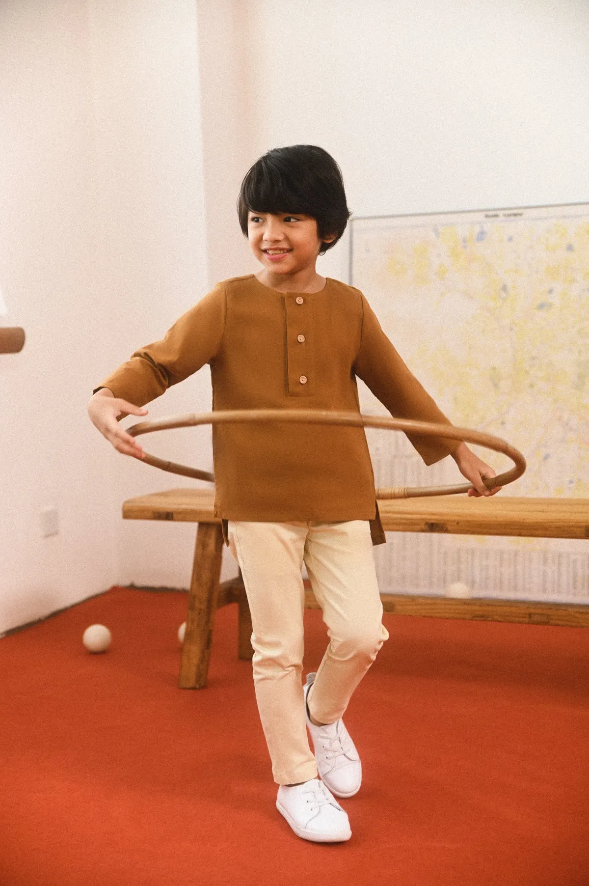 The Champions Savvy Kurta - Burnt Caramel