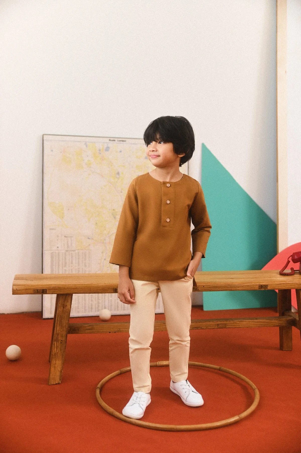 The Champions Savvy Kurta - Burnt Caramel