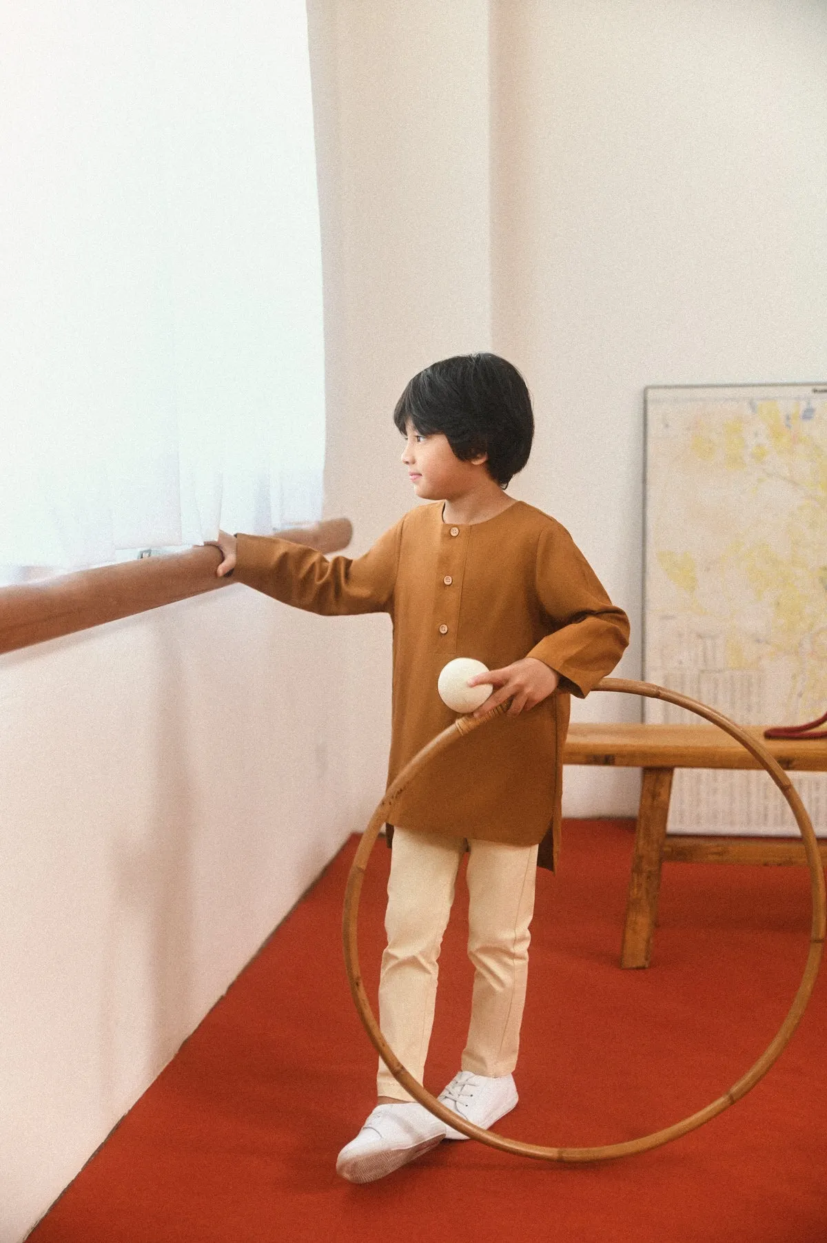 The Champions Savvy Kurta - Burnt Caramel