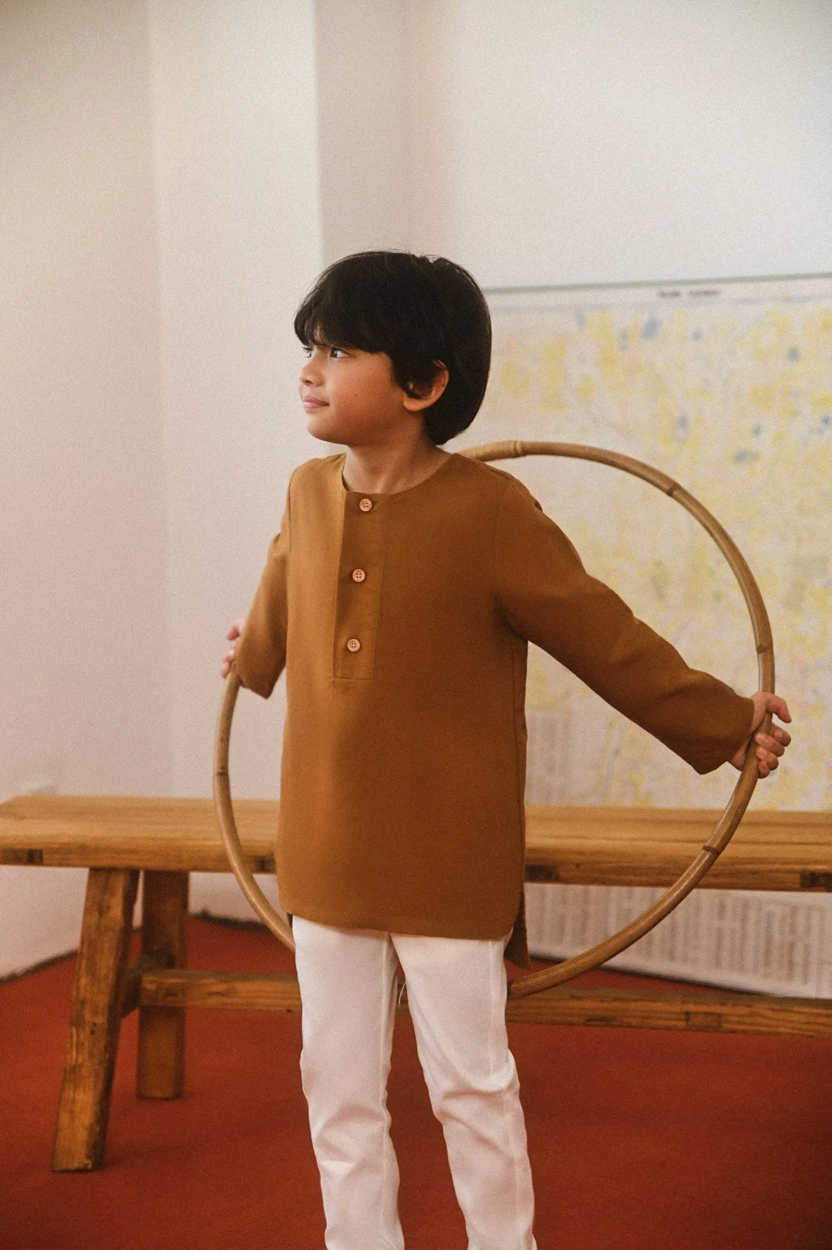 The Champions Savvy Kurta - Burnt Caramel