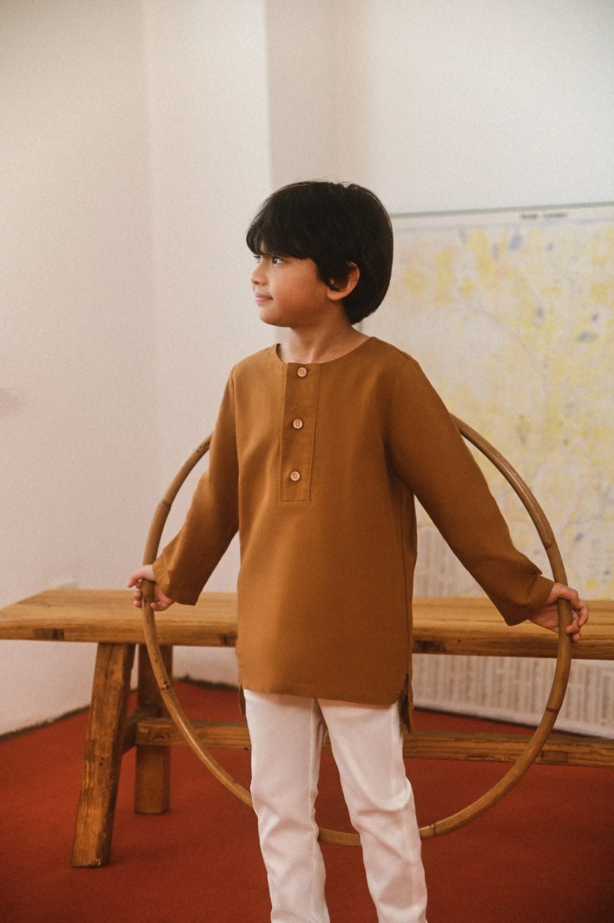 The Champions Savvy Kurta - Burnt Caramel