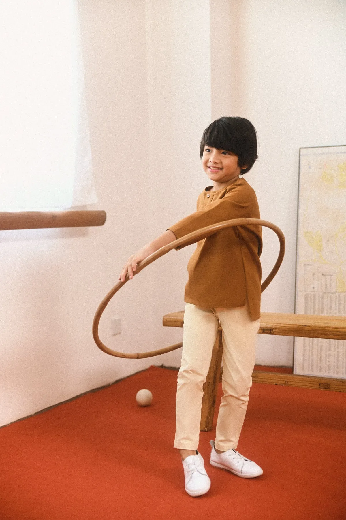 The Champions Savvy Kurta - Burnt Caramel