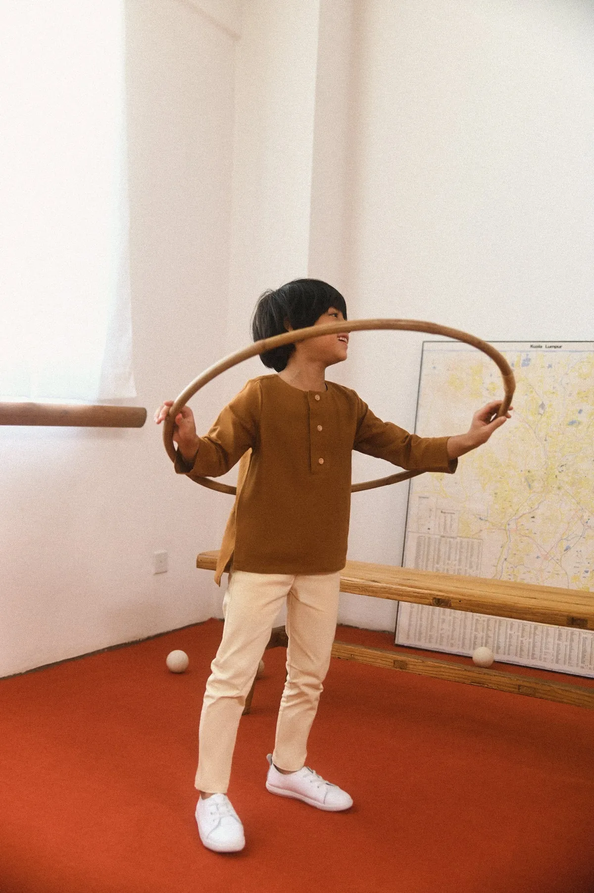 The Champions Savvy Kurta - Burnt Caramel