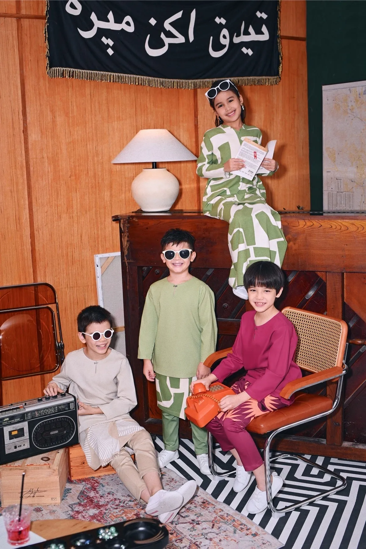 The Congkak Kurta - Lawn Green