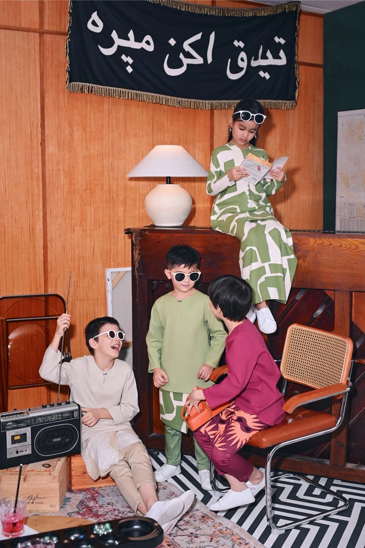 The Congkak Kurta - Lawn Green