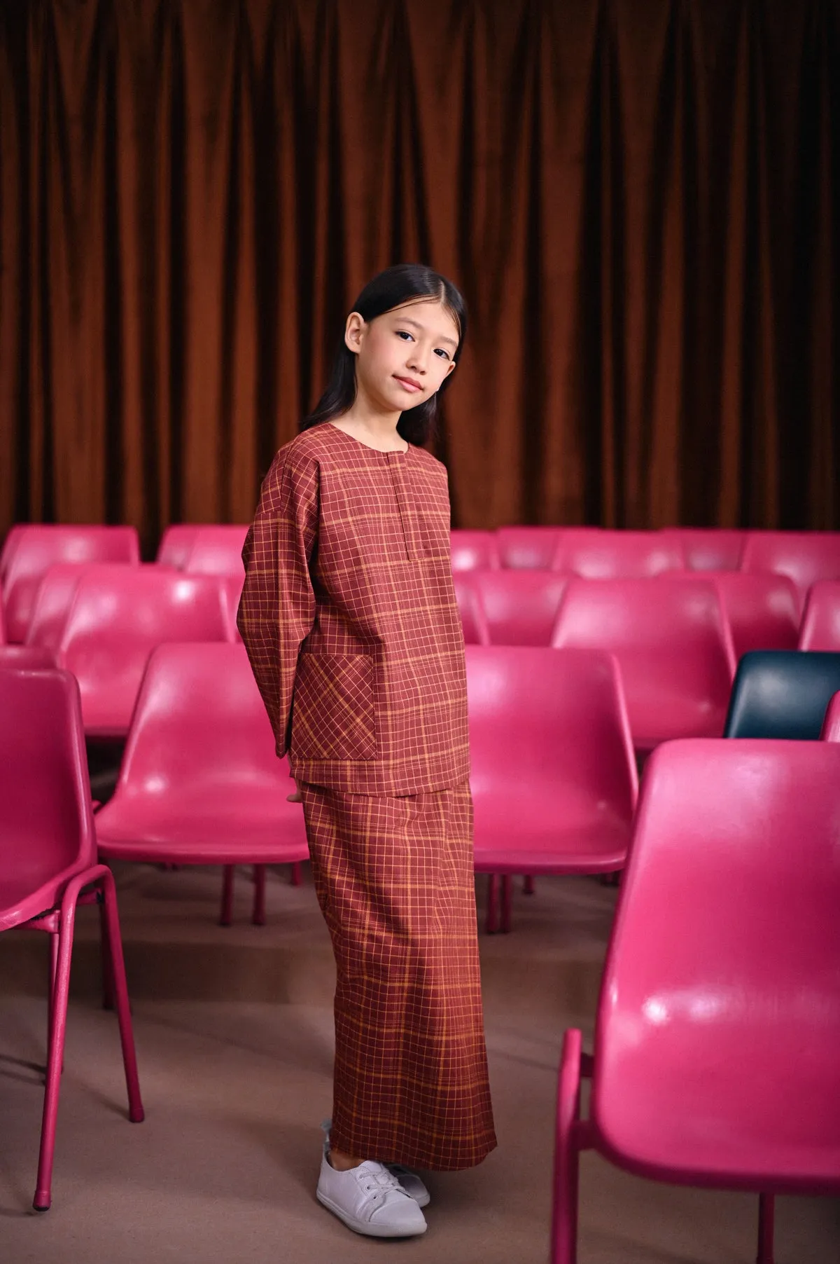 The Dulu Kita Folded Skirt - Kita Brown Checked