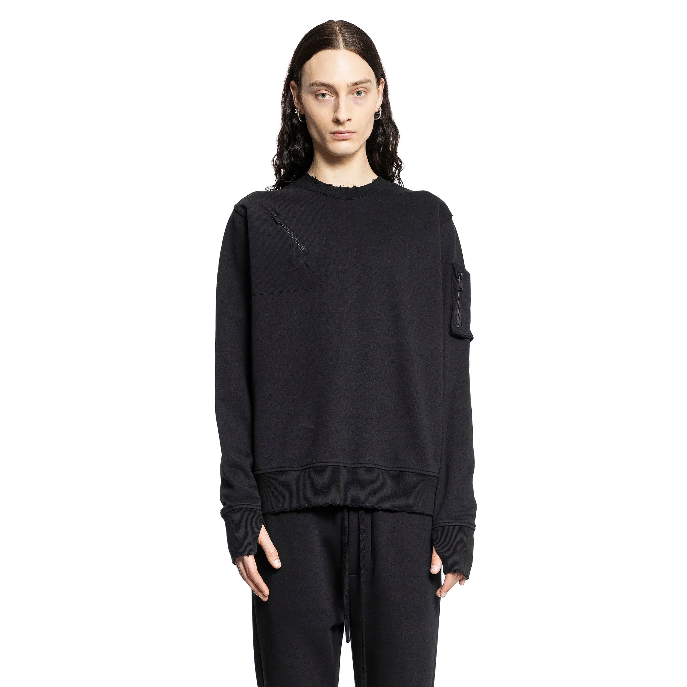 THOM KROM MAN BLACK SWEATSHIRTS
